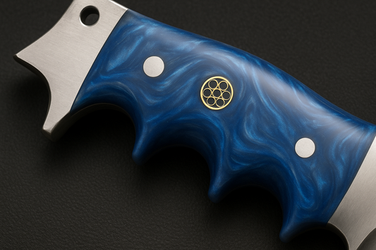 Blue Resin Handle Detail